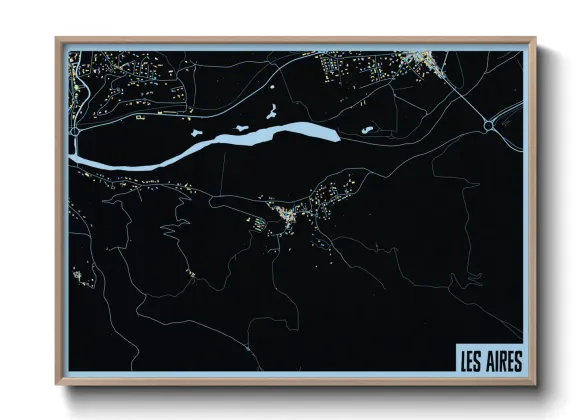 Une affiche de carte sur Les Aires