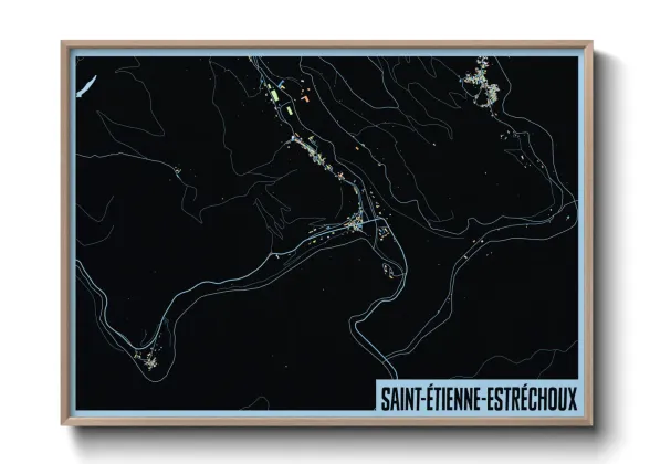 Une affiche de carte sur Saint-Étienne-Estréchoux