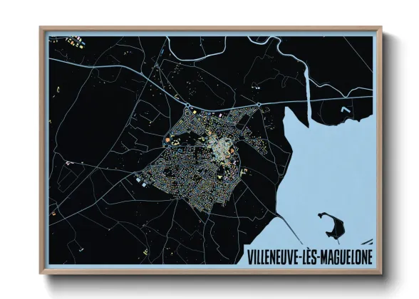 Une affiche de carte sur Villeneuve-lès-Maguelone