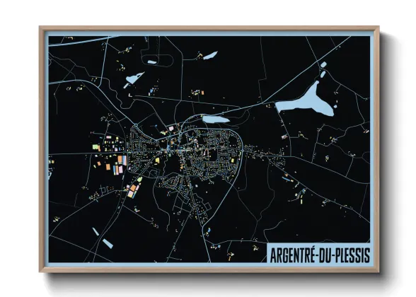 Une affiche de carte sur Argentré-du-Plessis