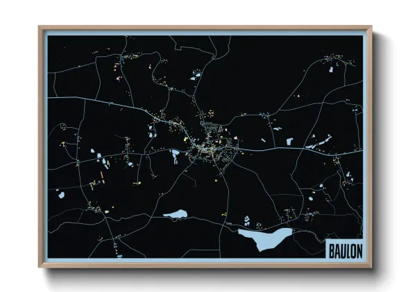 Une affiche de carte sur Baulon