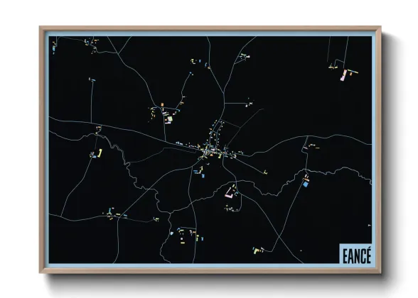 Une affiche de carte sur Eancé