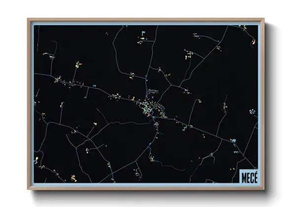 Une affiche de carte sur Mecé