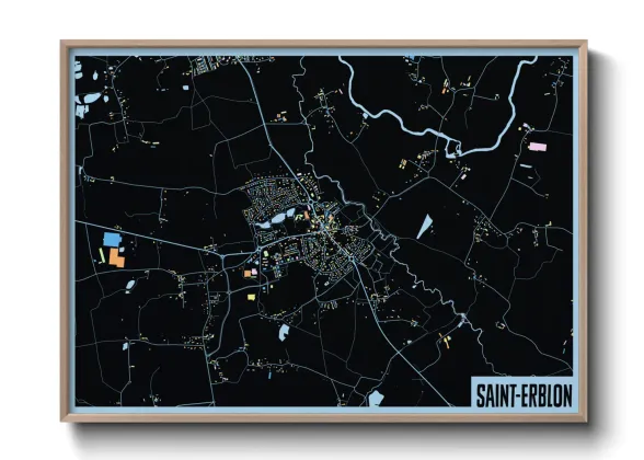 Une affiche de carte sur Saint-Erblon