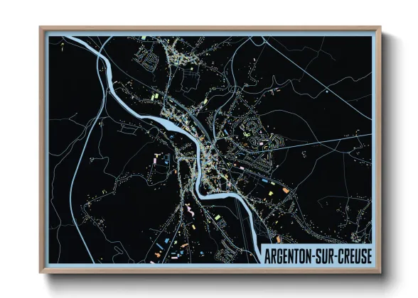 Une affiche de carte sur Argenton-sur-Creuse
