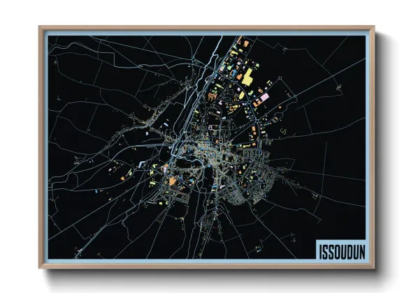 Une affiche de carte sur Issoudun