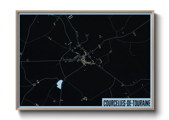 Une affiche de carte sur Courcelles-de-Touraine