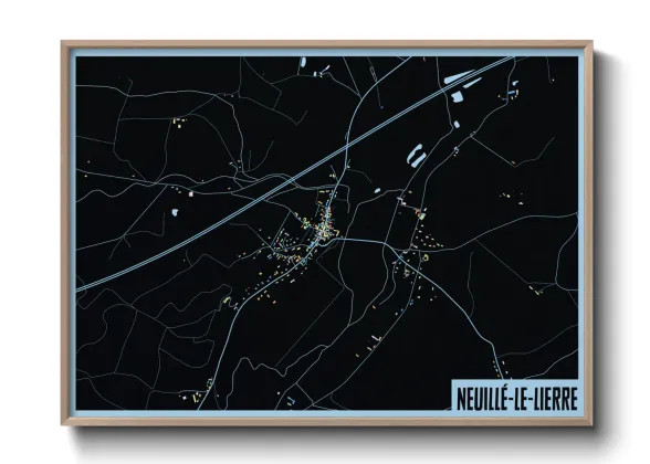 Une affiche de carte sur Neuillé-le-Lierre