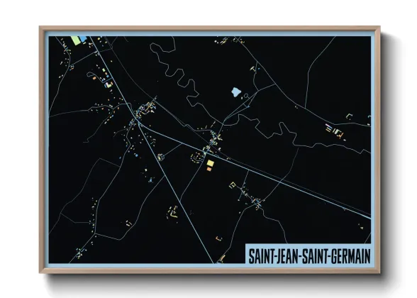 Une affiche de carte sur Saint-Jean-Saint-Germain