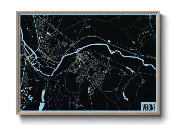 Une affiche de carte sur Veigné