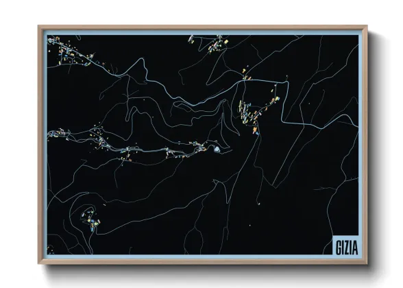 Une affiche de carte sur Gizia