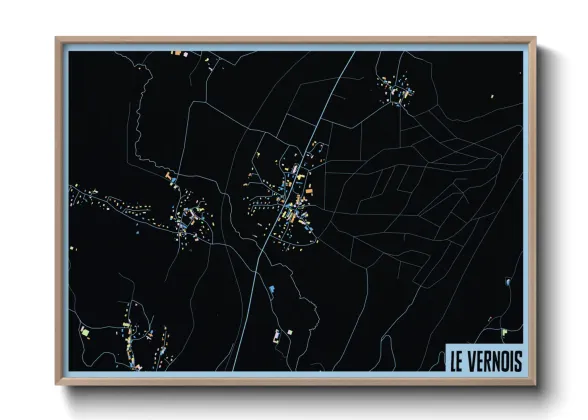 Une affiche de carte sur Le Vernois