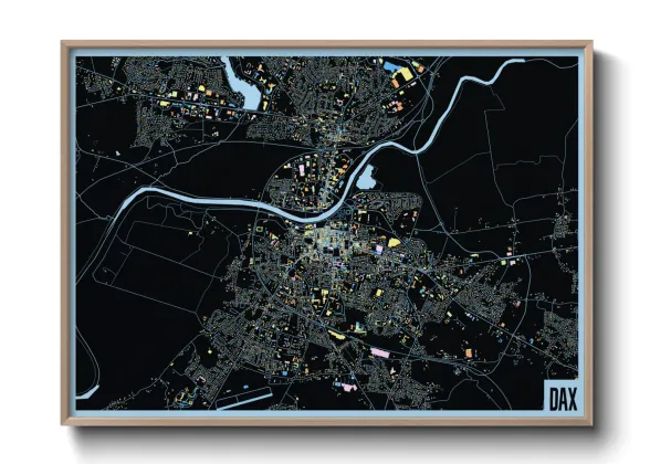 Une affiche de carte sur Dax