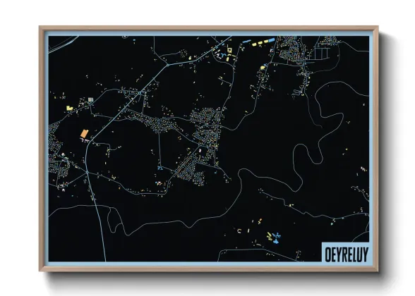 Une affiche de carte sur Oeyreluy