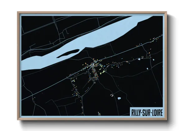 Une affiche de carte sur Rilly-sur-Loire