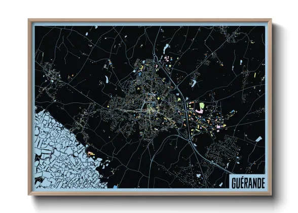 Une affiche de carte sur Guérande