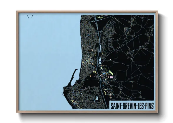 Une affiche de carte sur Saint-Brevin-les-Pins