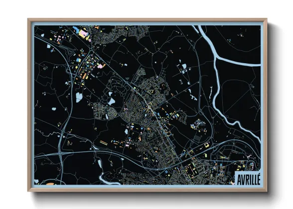 Une affiche de carte sur Avrillé