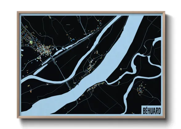 Une affiche de carte sur Béhuard
