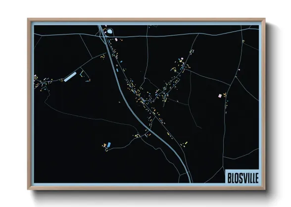 Une affiche de carte sur Blosville