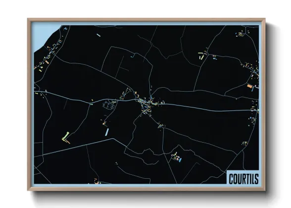 Une affiche de carte sur Courtils