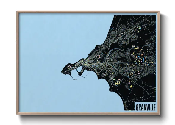 Une affiche de carte sur Granville