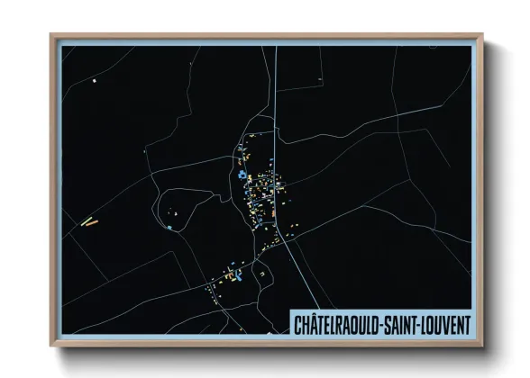Une affiche de carte sur Châtelraould-Saint-Louvent