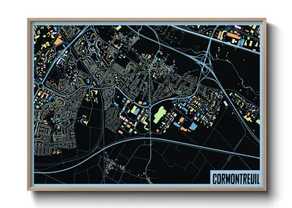 Une affiche de carte sur Cormontreuil