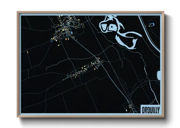 Une affiche de carte sur Drouilly