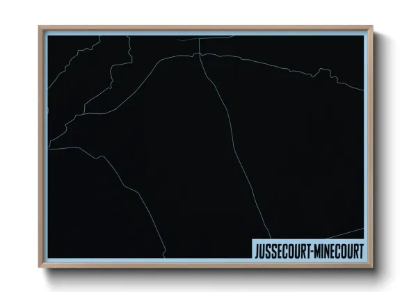 Une affiche de carte sur Jussecourt-Minecourt