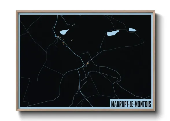 Une affiche de carte sur Maurupt-le-Montois