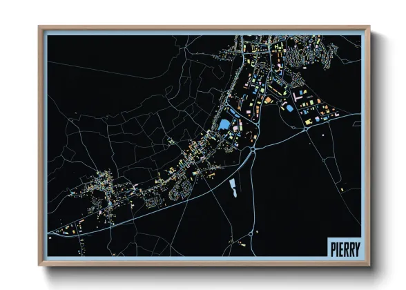 Une affiche de carte sur Pierry