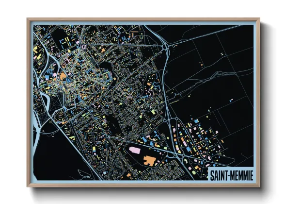 Une affiche de carte sur Saint-Memmie