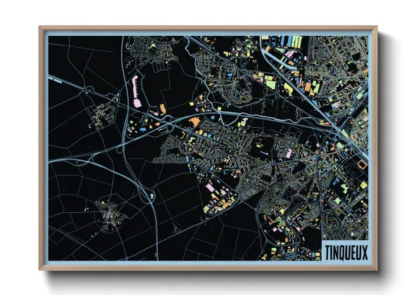 Une affiche de carte sur Tinqueux