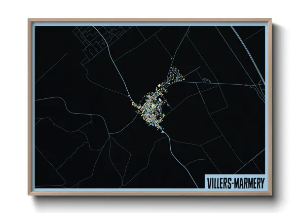 Une affiche de carte sur Villers-Marmery