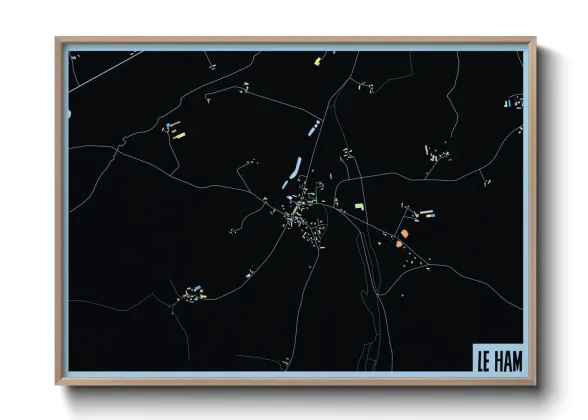 Une affiche de carte sur Le Ham