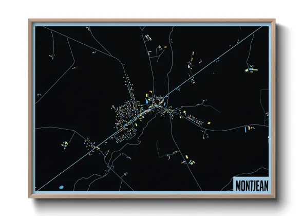 Une affiche de carte sur Montjean
