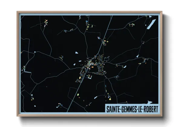 Une affiche de carte sur Sainte-Gemmes-le-Robert