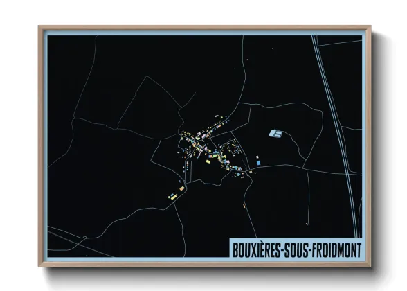 Une affiche de carte sur Bouxières-sous-Froidmont