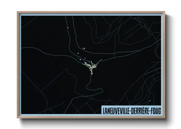 Une affiche de carte sur Laneuveville-derrière-Foug