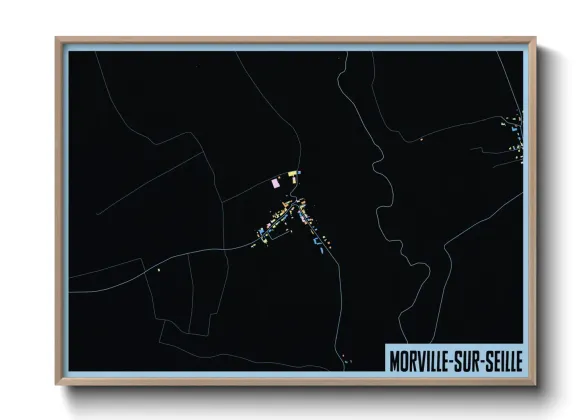 Une affiche de carte sur Morville-sur-Seille