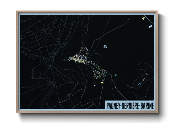 Une affiche de carte sur Pagney-derrière-Barine