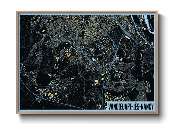 Une affiche de carte sur Vandœuvre-lès-Nancy