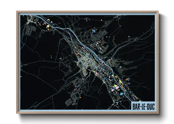 Une affiche de carte sur Bar-le-Duc
