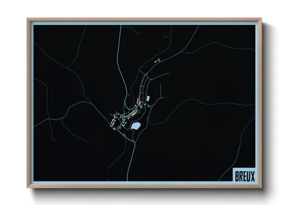 Une affiche de carte sur Breux