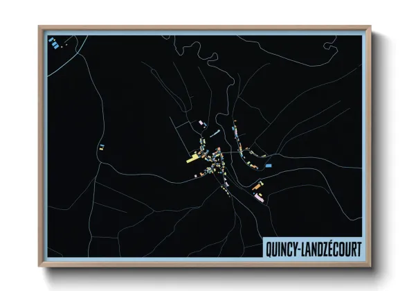 Une affiche de carte sur Quincy-Landzécourt