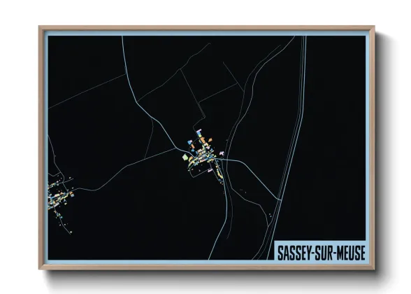Une affiche de carte sur Sassey-sur-Meuse