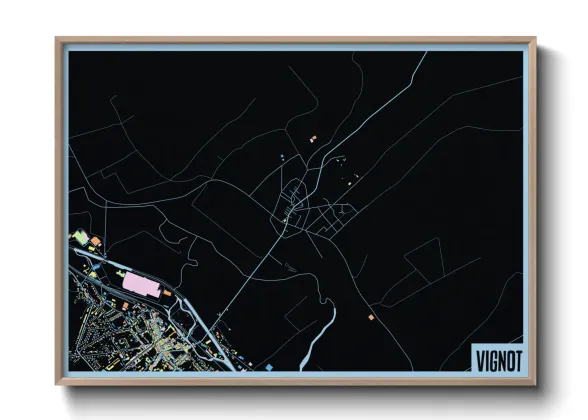 Une affiche de carte sur Vignot
