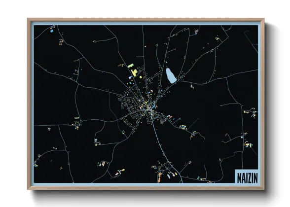 Une affiche de carte sur Naizin