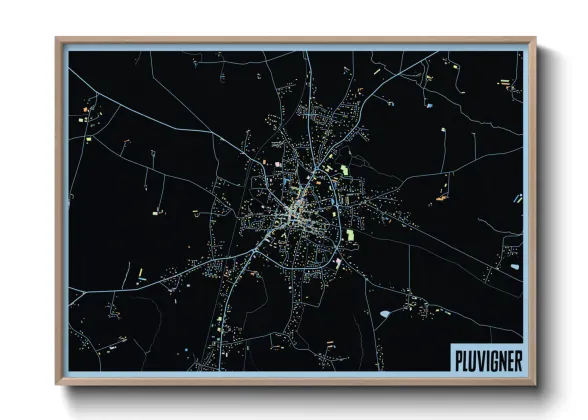 Une affiche de carte sur Pluvigner